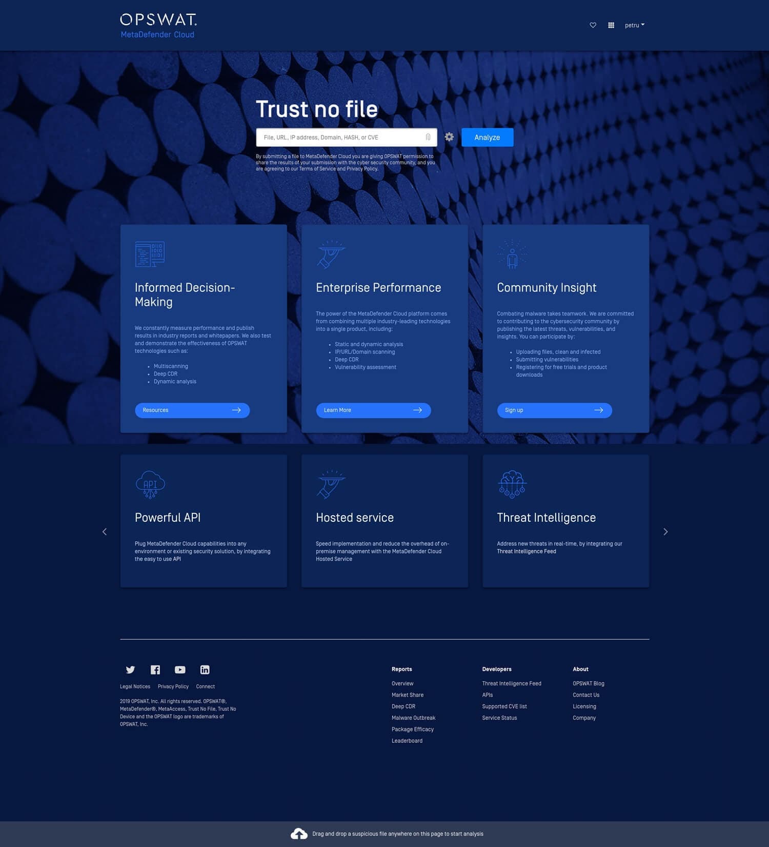 New MetaDefender Cloud Homepages