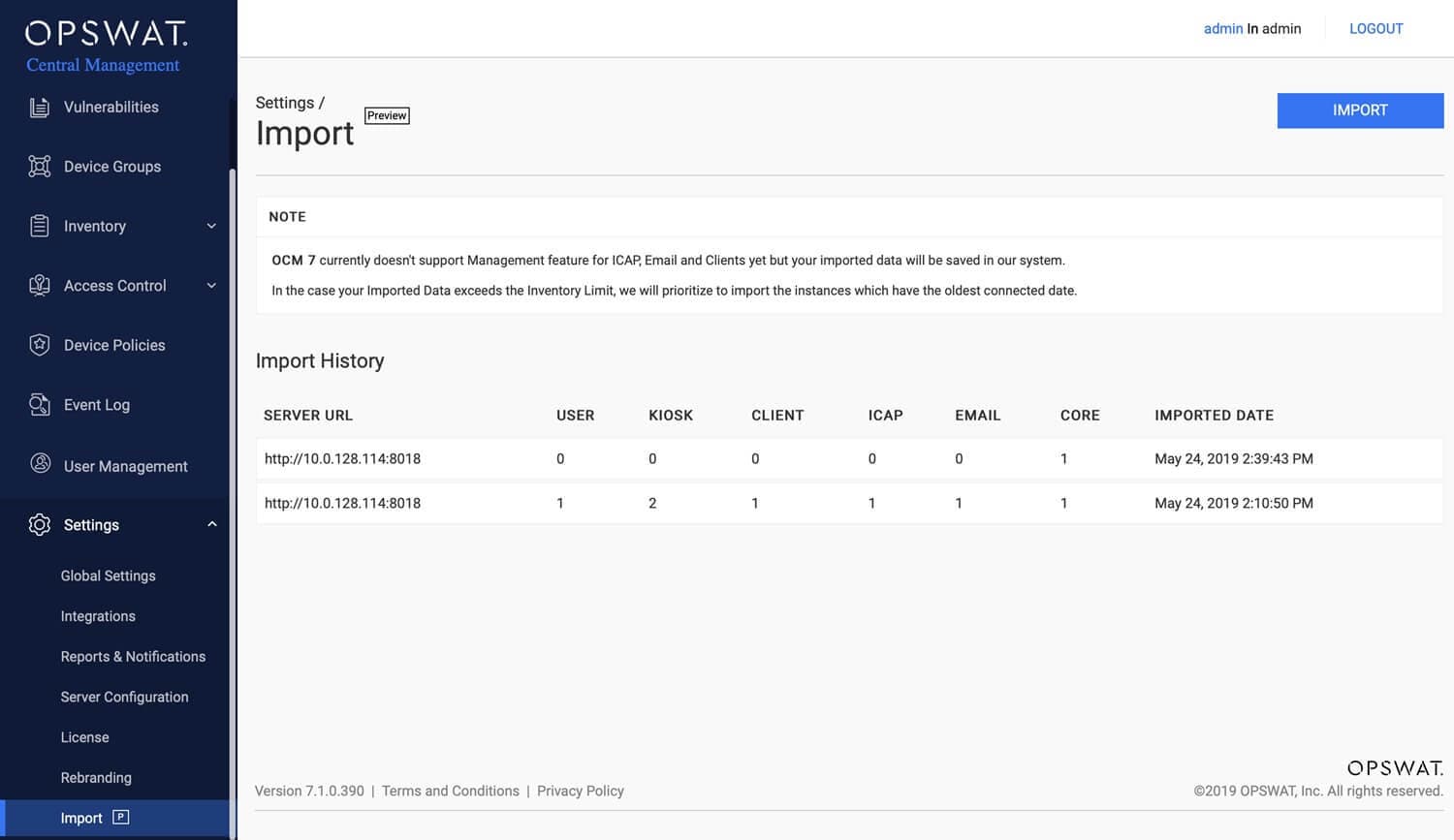 My OPSWAT v7.1.0 Release